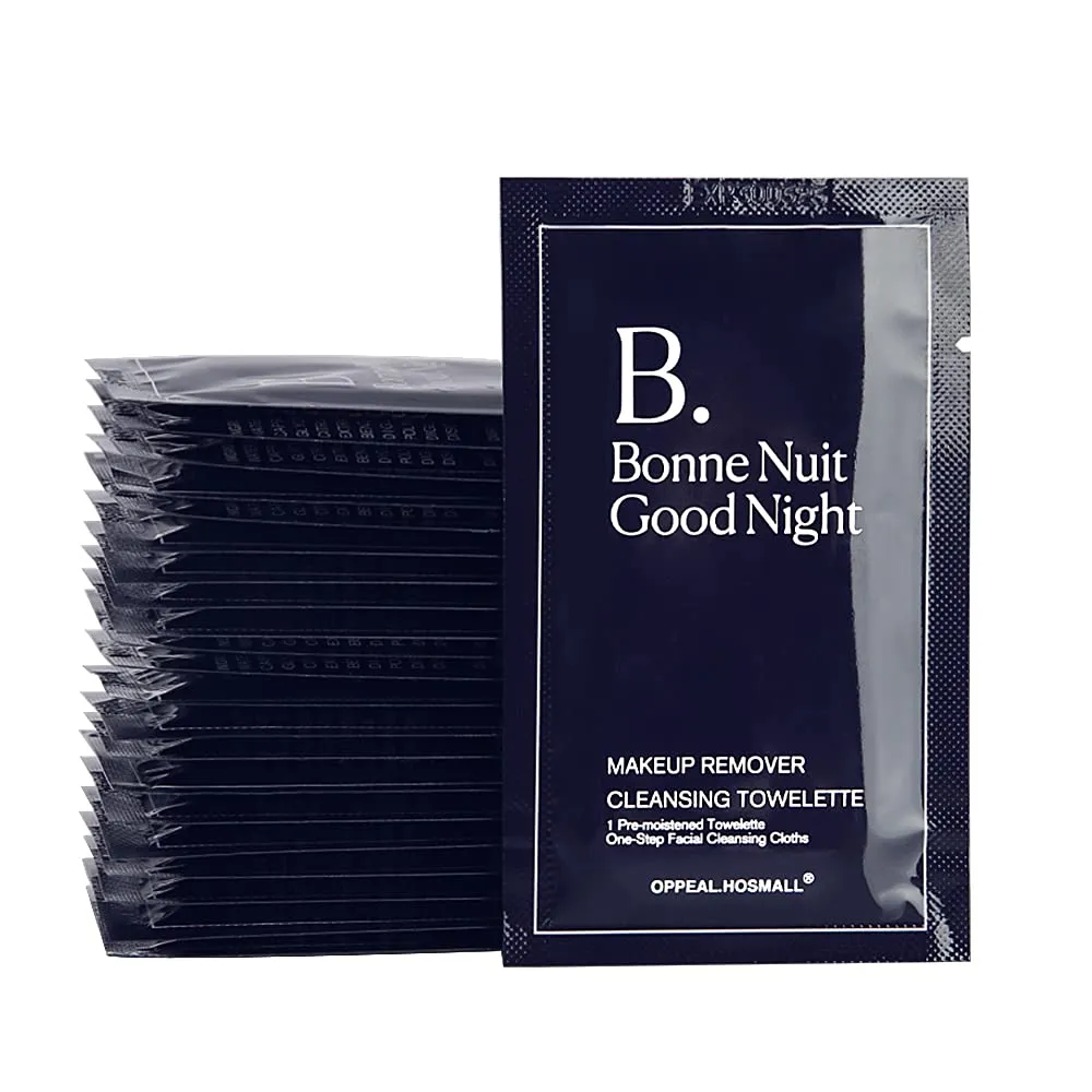 100ct Facial Cleansing Wipes Gentle Makeup Remover, Elegant Individually Wrapped, Essence Oil & Alcohol Free, Ideal Portable Size for Salon Party Vacation