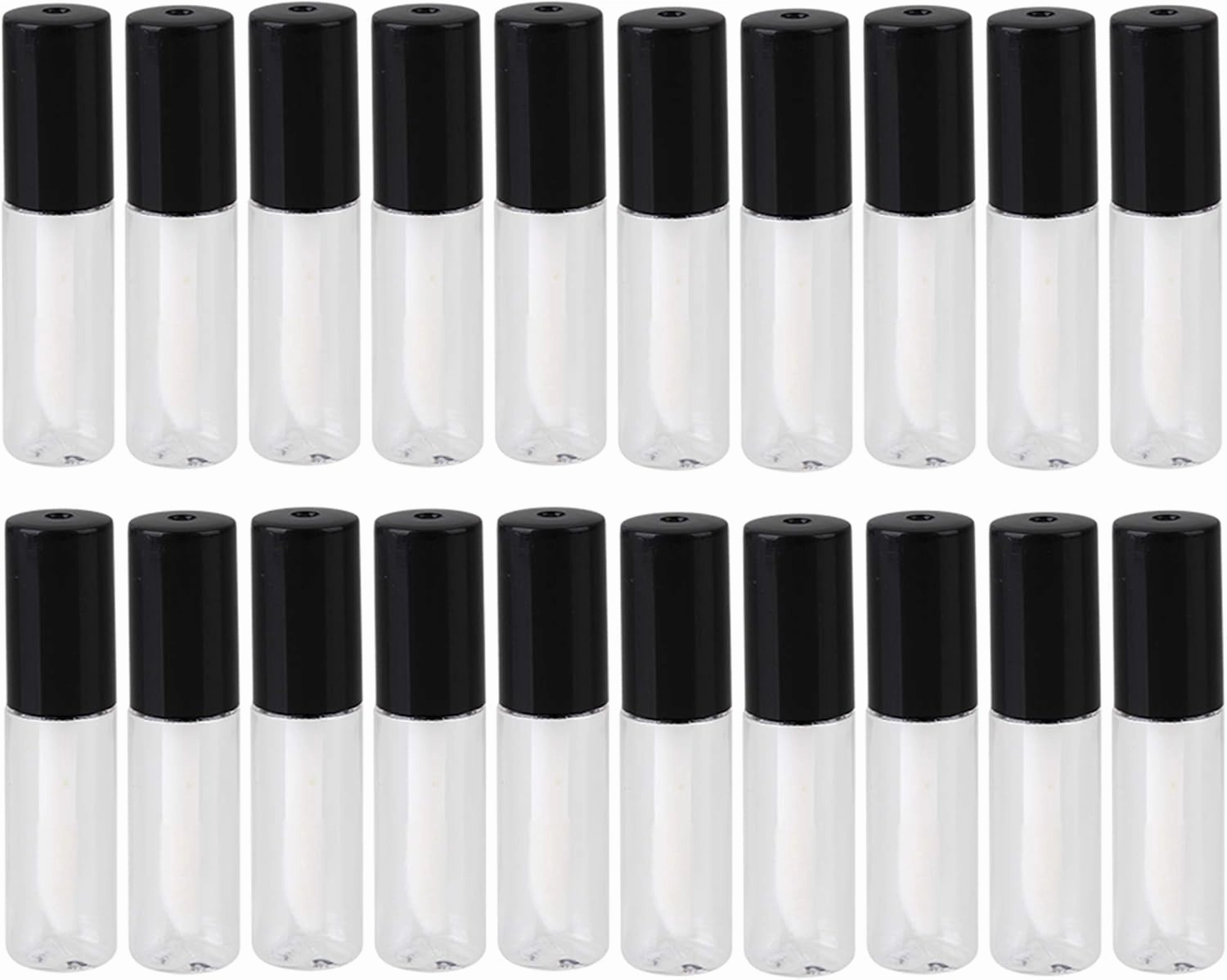 1.2ml Black & Transparent Mini Lip Gloss Tube Empty Tubes Lip Container DIY Accessories for Makeup Pack of 20