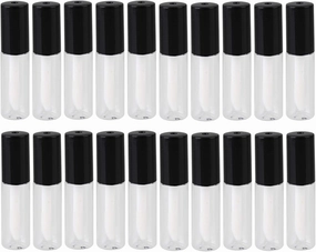 1.2ml Black & Transparent Mini Lip Gloss Tube Empty Tubes Lip Container DIY Accessories for Makeup Pack of 20