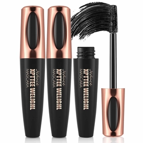 2 Pack Black 4D Silk Fiber Eyelash Mascara Extension Makeup Waterproof
