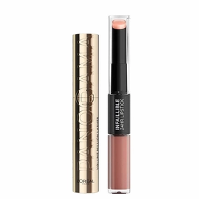 2pk SET L'Oreal Paris Infallible 2 Step Lipstick 113 Invincible Sable   Panorama Mascara Black