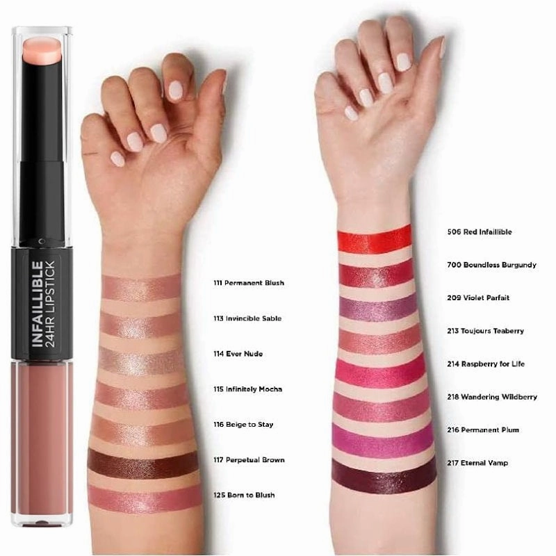 2pk SET L'Oreal Paris Infallible 2 Step Lipstick 113 Invincible Sable   Panorama Mascara Black