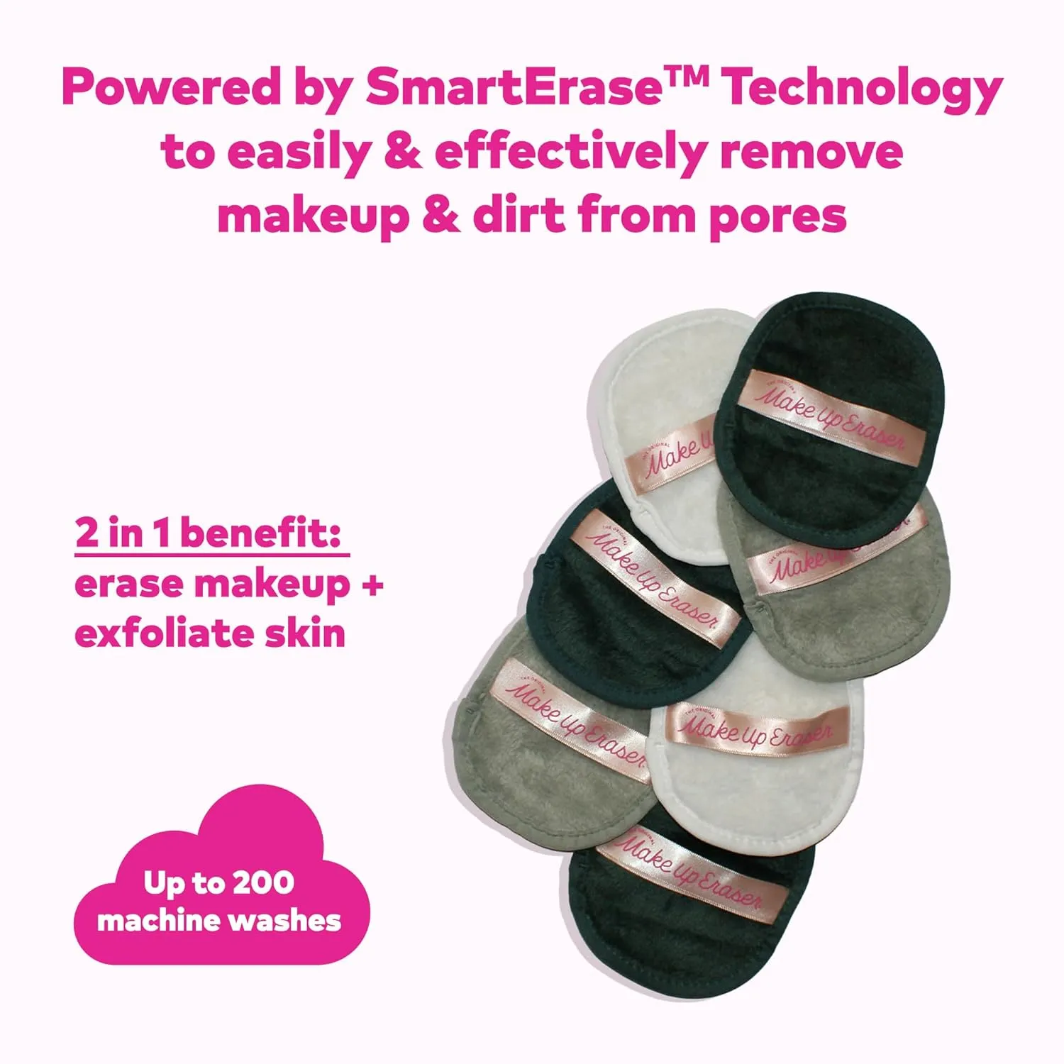 7-Day Set, Erase All Makeup with Just Water, Including Waterproof Mascara, Eyeliner, Foundation, Lipstick, Sunscreen, and More! 7ct