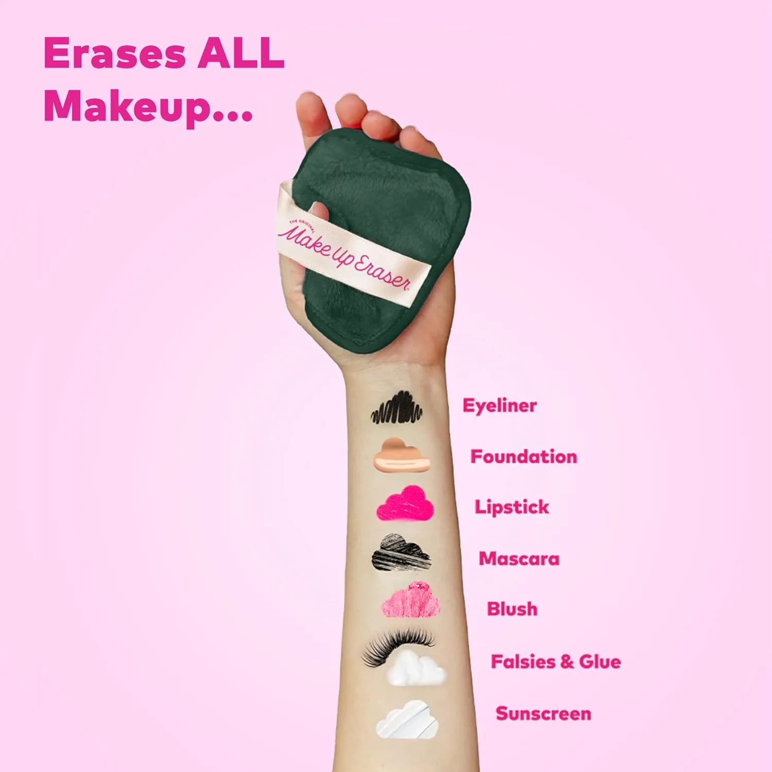 7-Day Set, Erase All Makeup with Just Water, Including Waterproof Mascara, Eyeliner, Foundation, Lipstick, Sunscreen, and More! 7ct
