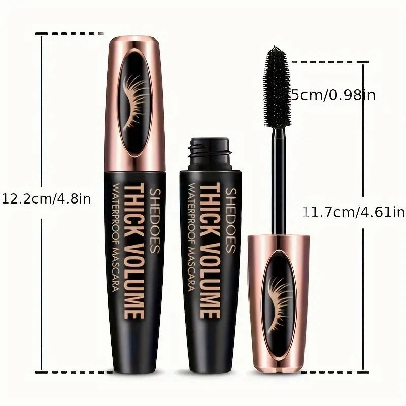 8D Curler Fiber Lash Mascara - Waterproof, Black, Thick Eyelash Shaping