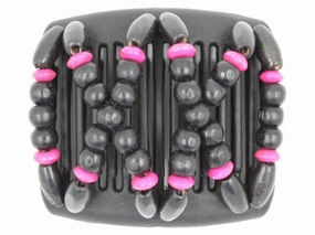 African Butterfly Chameleon Hair Comb - Beada Black 60