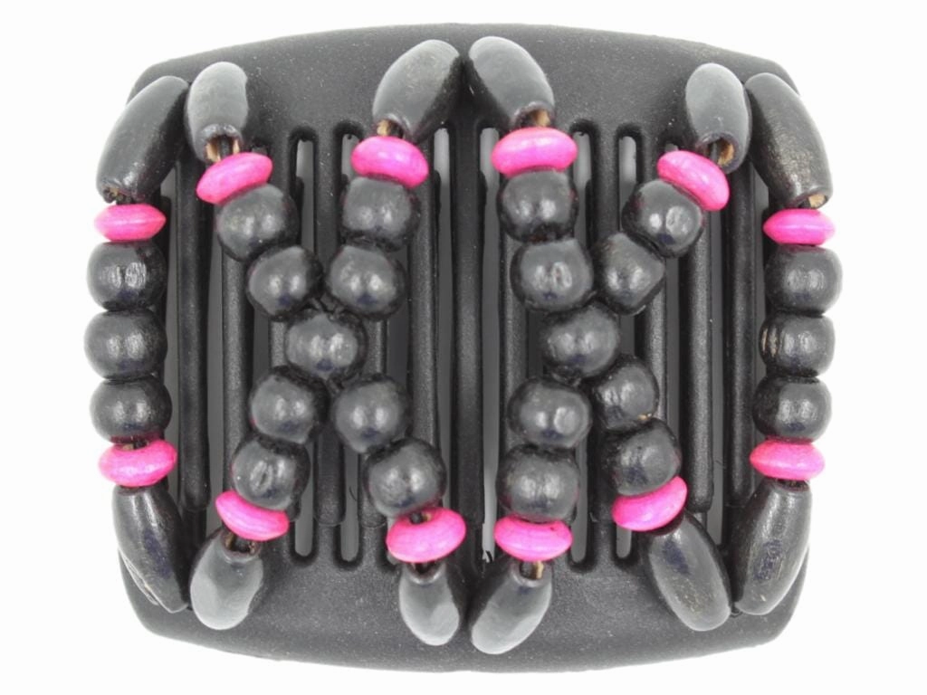 African Butterfly Chameleon Hair Comb - Beada Black 60
