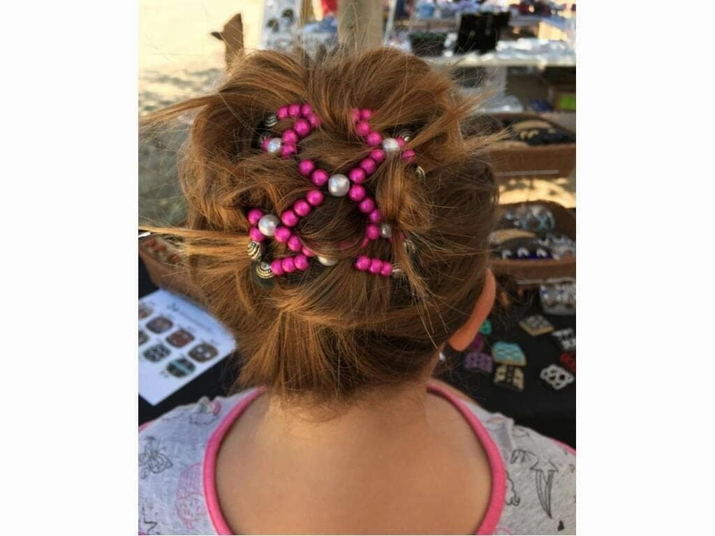 African Butterfly Chameleon Hair Comb - Beada Black 60