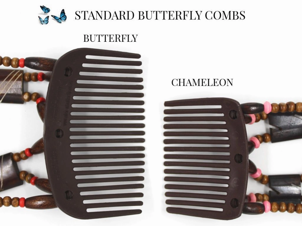 African Butterfly Hair Comb - Beada Tube Clear 47