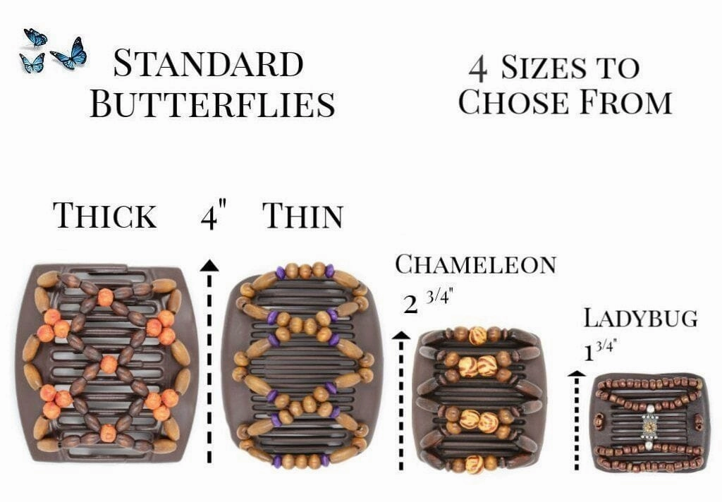 African Butterfly LadyBug Hair Comb - White Pearl 43