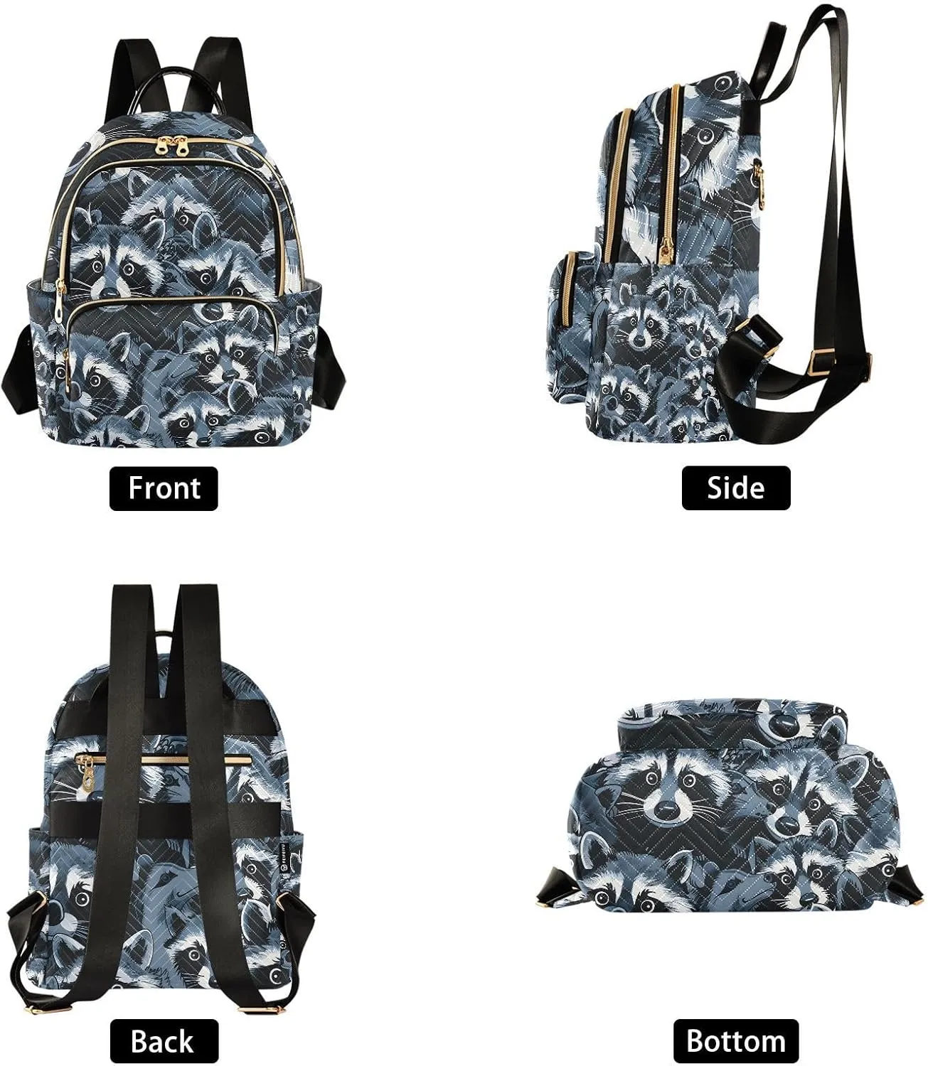 ALAZA Small Backpack Purse Suspicious Black Quilted Backpack for Women Teen Girls Fashion Daypack Ladies Bookbag Travel Work Daily Rucksack