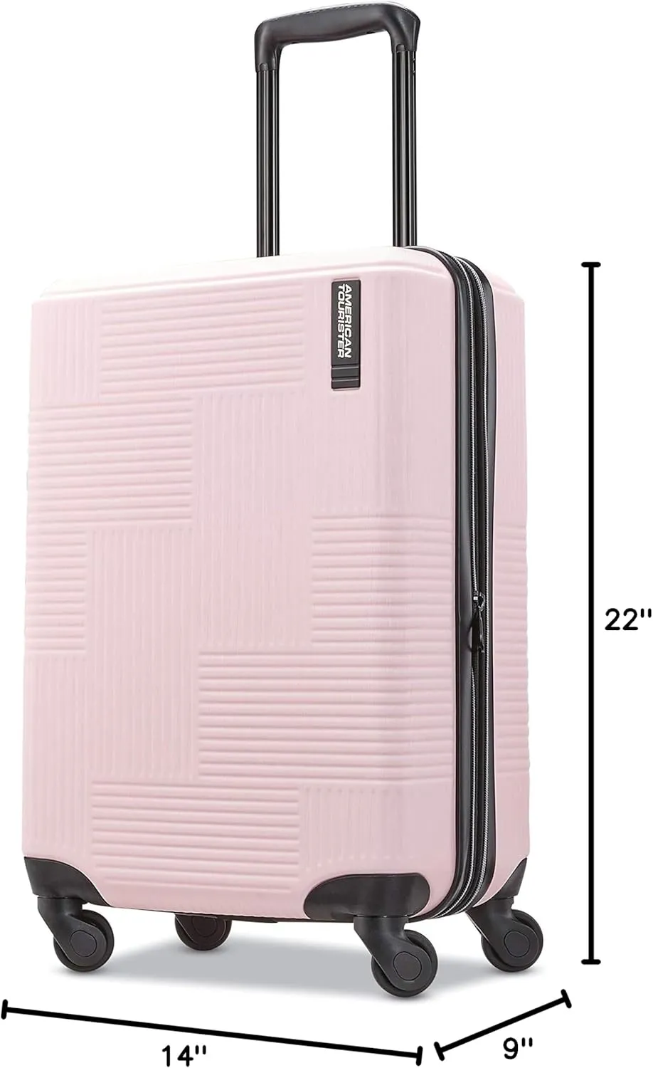 American Tourister Stratum XLT Expandable Hardside Luggage with Spinner Wheels, Pink Blush, Carry-On 21-Inch