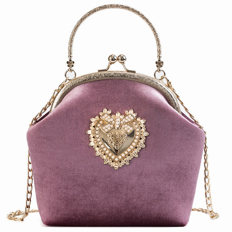 Antique Princess Vintage Style Velvet Clutch Bag