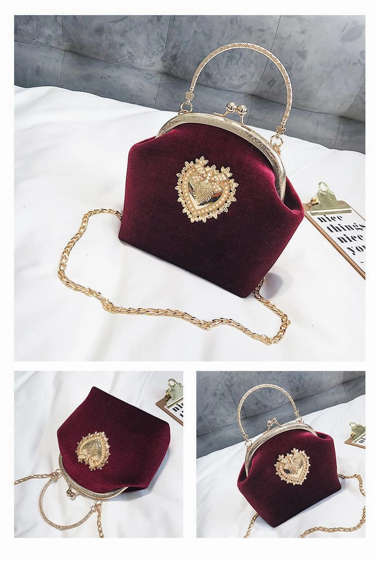 Antique Princess Vintage Style Velvet Clutch Bag