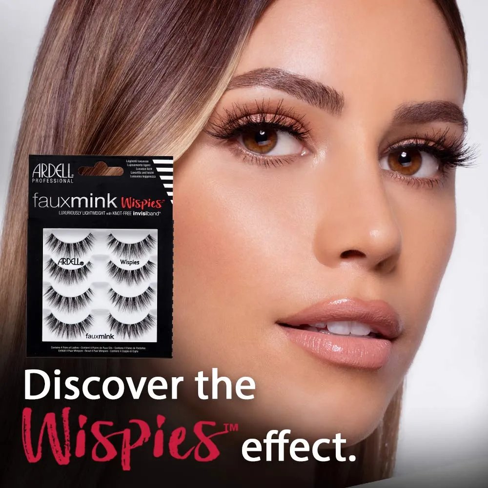 Ardell Faux Mink False Eyelashes, Wispy Natural Lashes, Reusable, Soft & Lightweight for Everyday Glam, Multipack - 2 Pack x 4 Pairs