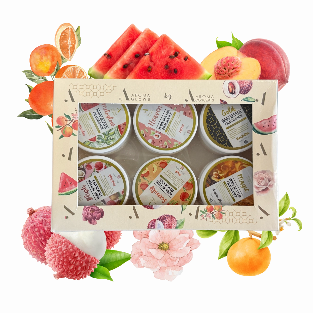 Aroma Glow Body Butter Collection – Bundle of 6