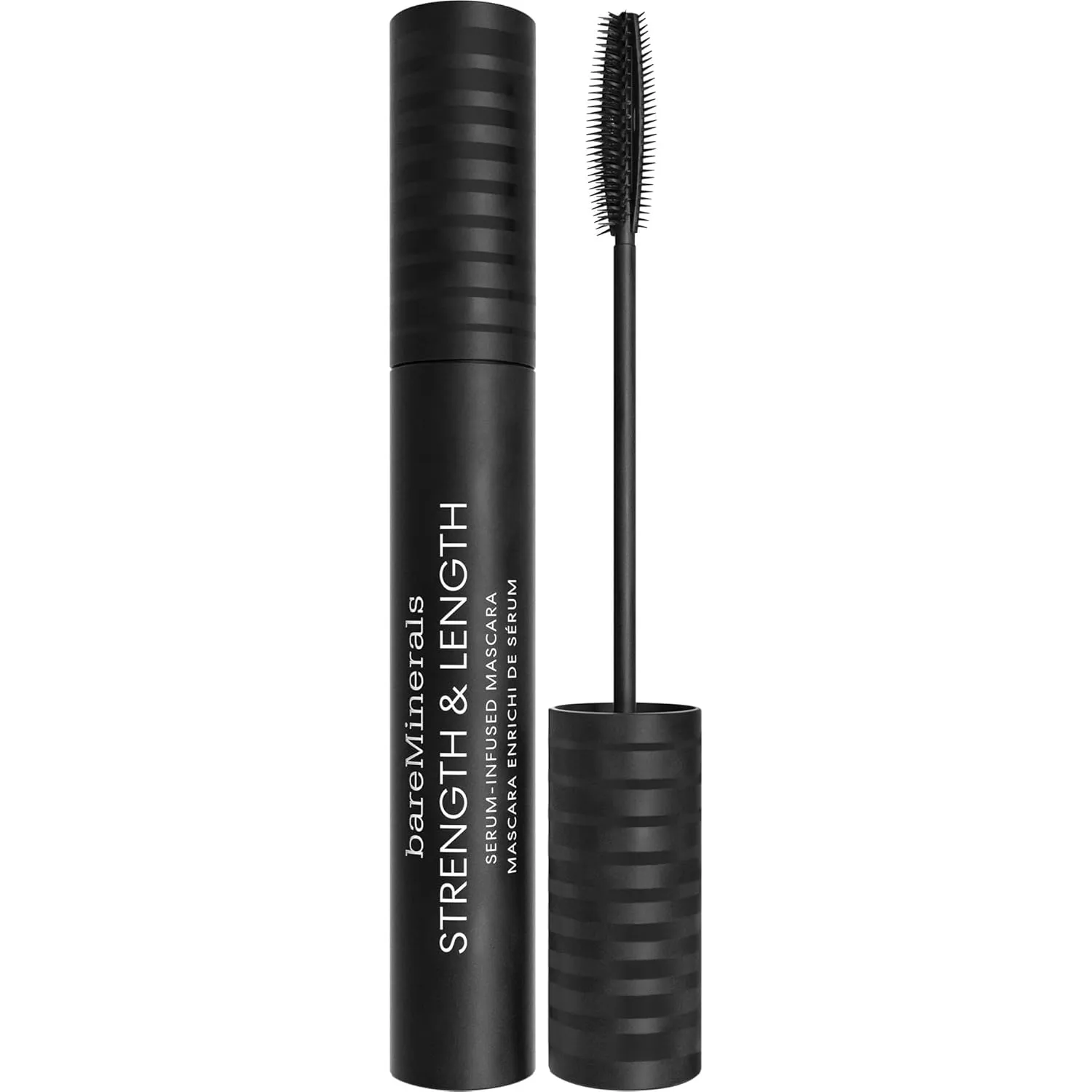 bareMinerals Strength & Length Serum-Infused Black Mascara with Plant-Based Lash Serum, Lengthens, Lifts   Defines Lashes for Healthier Lashes, Vegan