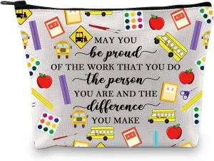 BDPWSS Bus Driver Gifts For Women Bus Driver Thank You Gift May You Be Proud Of The Work You Do Makeup Bag For Driver (Be bus driver proud bag)