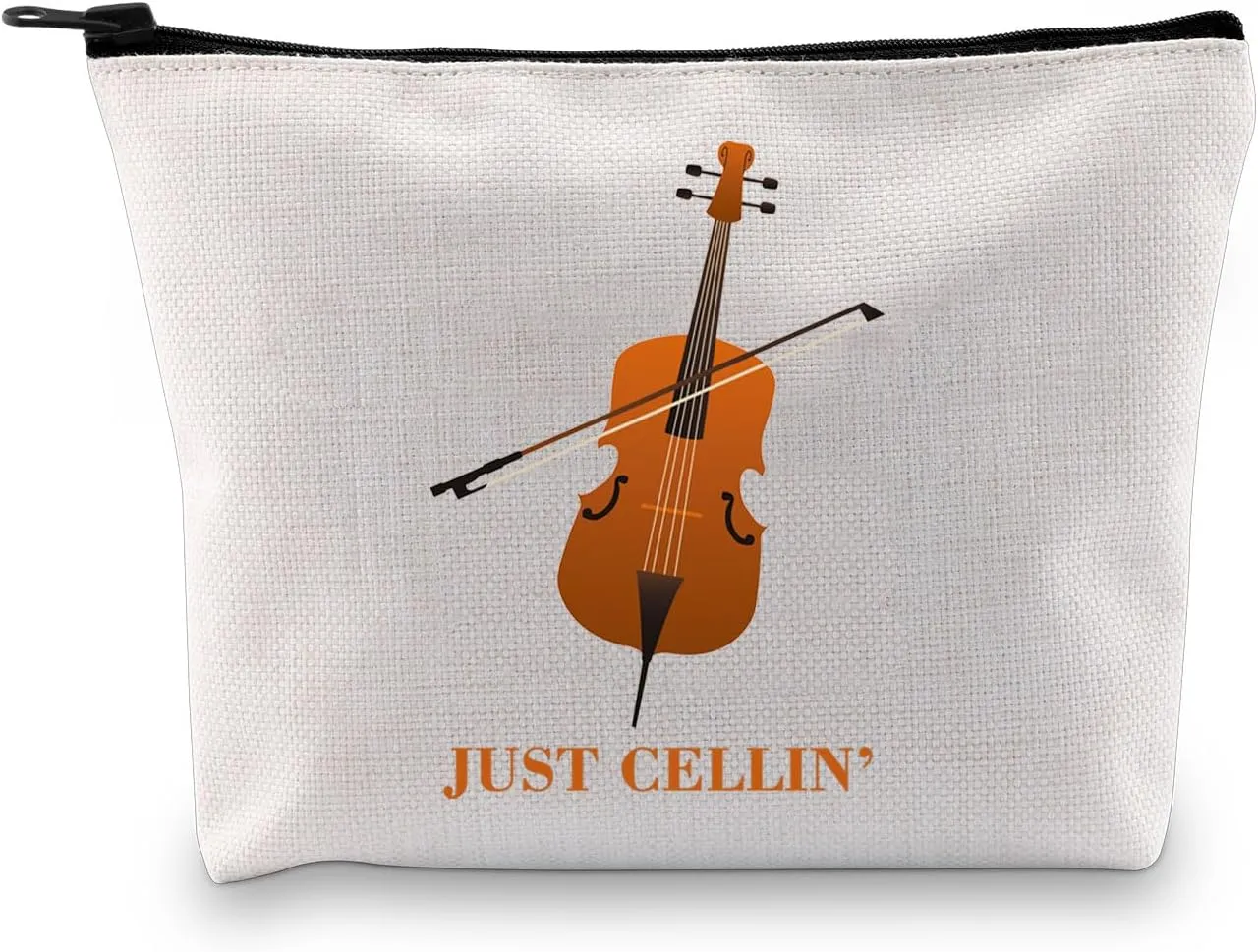 BDPWSS Cello Gift Cello Player Gift Cello Music Teacher Gifts Just Cellin’ Funny Cello Makeup Bag Cellist Musician Gift (Just cellin bag)