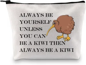 BDPWSS Kiwi Gifts New Zealand Bird Lovers Gift Always Be Yourself Unless You Can Be a Kiwi Funny Kiwi Bird Themed Makeup Bag (Be a kiwi bag)