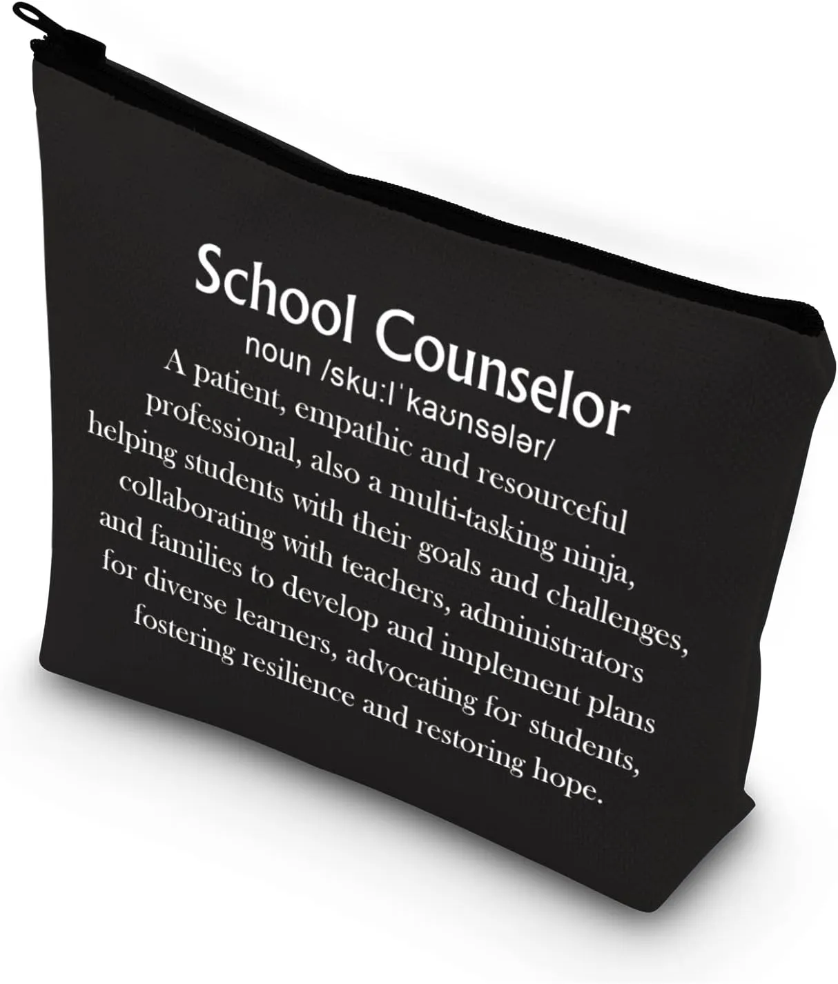 BDPWSS School Counselor Makeup Bag Counselor Appreciation Gift School Guidance Counselor Motivational Definition Travel Pouch (School counselor definition bl)