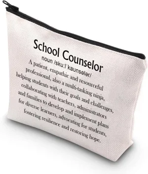BDPWSS School Counselor Makeup Bag Counselor Appreciation Gift School Guidance Counselor Motivational Definition Travel Pouch (School counselor definition)