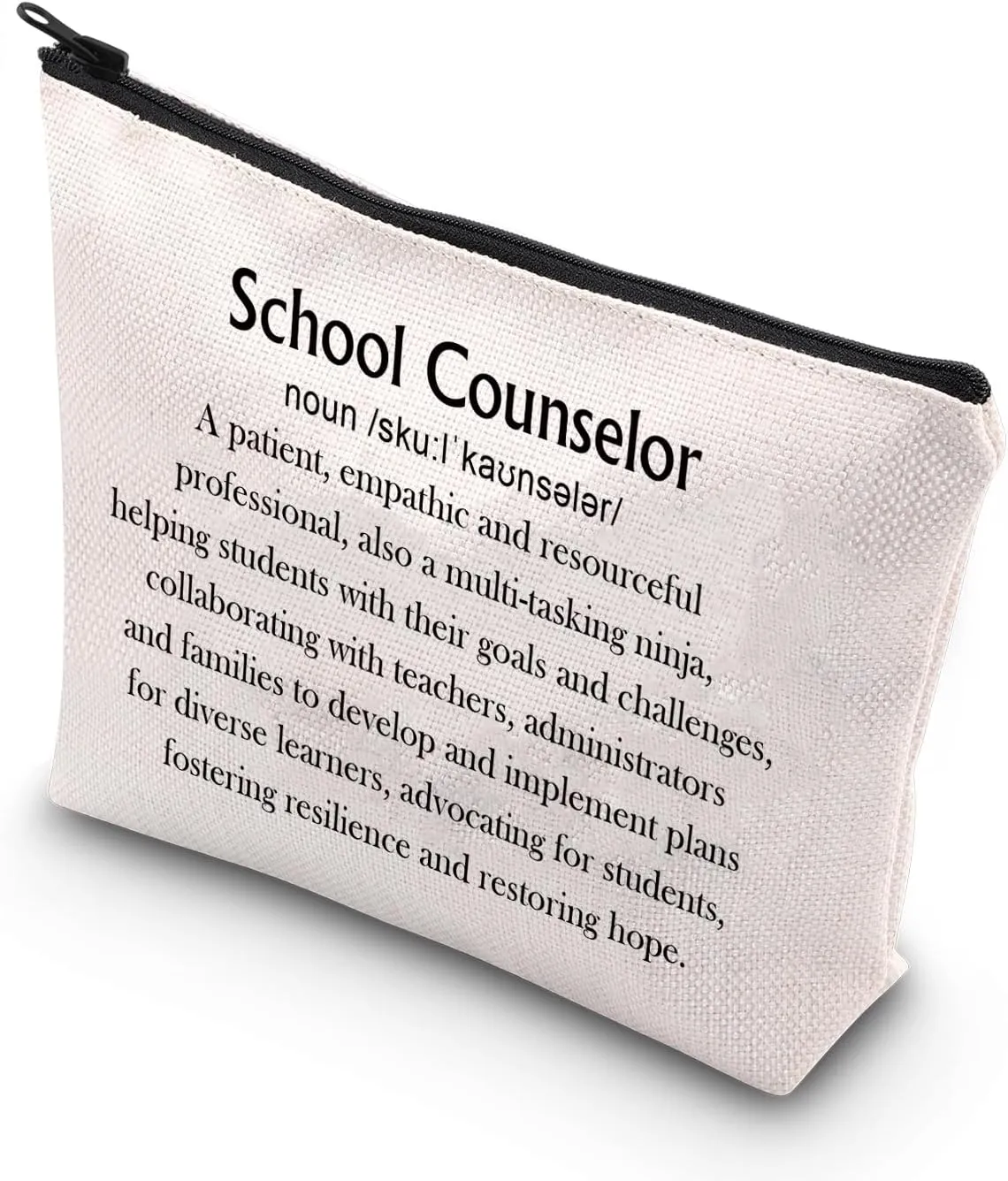 BDPWSS School Counselor Makeup Bag Counselor Appreciation Gift School Guidance Counselor Motivational Definition Travel Pouch (School counselor definition)