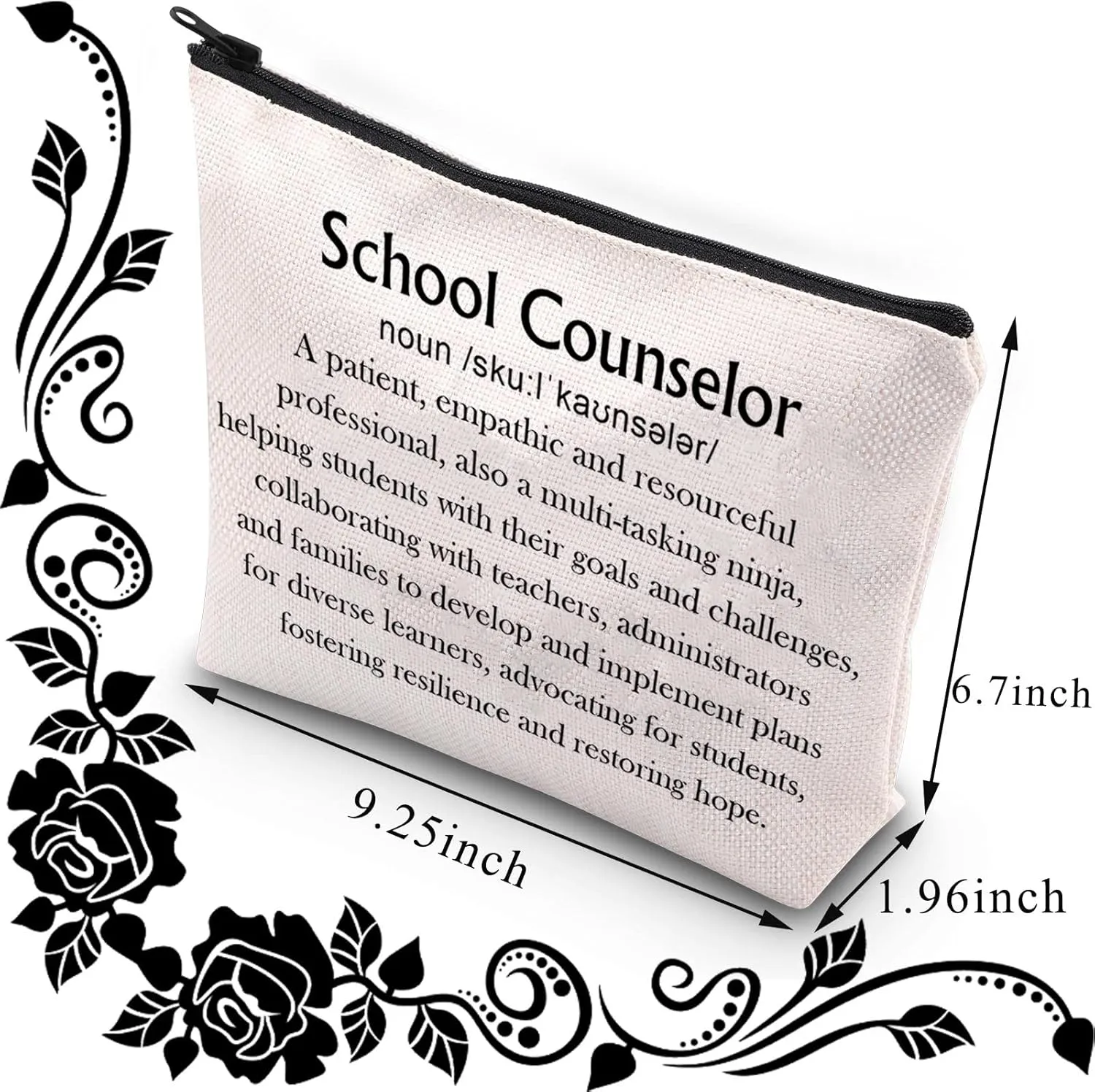 BDPWSS School Counselor Makeup Bag Counselor Appreciation Gift School Guidance Counselor Motivational Definition Travel Pouch (School counselor definition)