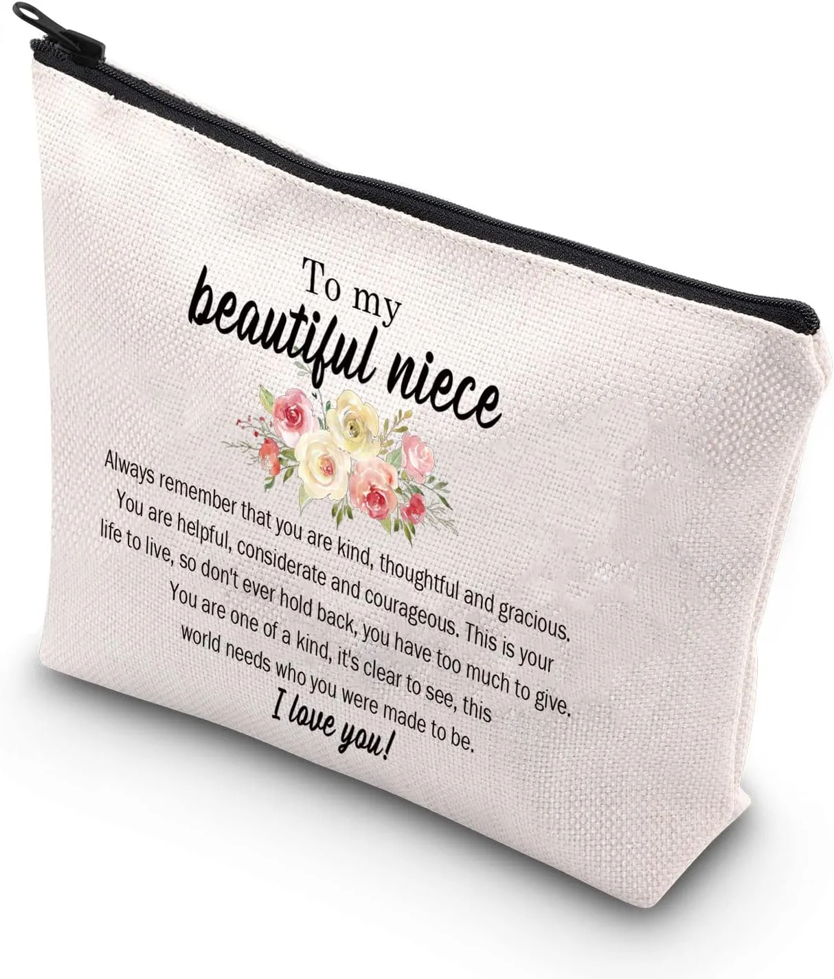 BDPWSS To My Niece Makeup Bag Niece Birthday Gift From Aunt Uncle Niece Encouragement Travel Pouch (My beautiful niece)