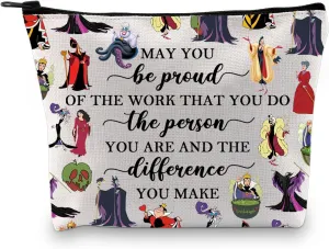 BDPWSS Villain Makeup Bag Evil Female Gifts Villain Gang Gift May You Be Proud Of The Person You Are Bad Witches Zipper Pouch (Be proud villain bag)