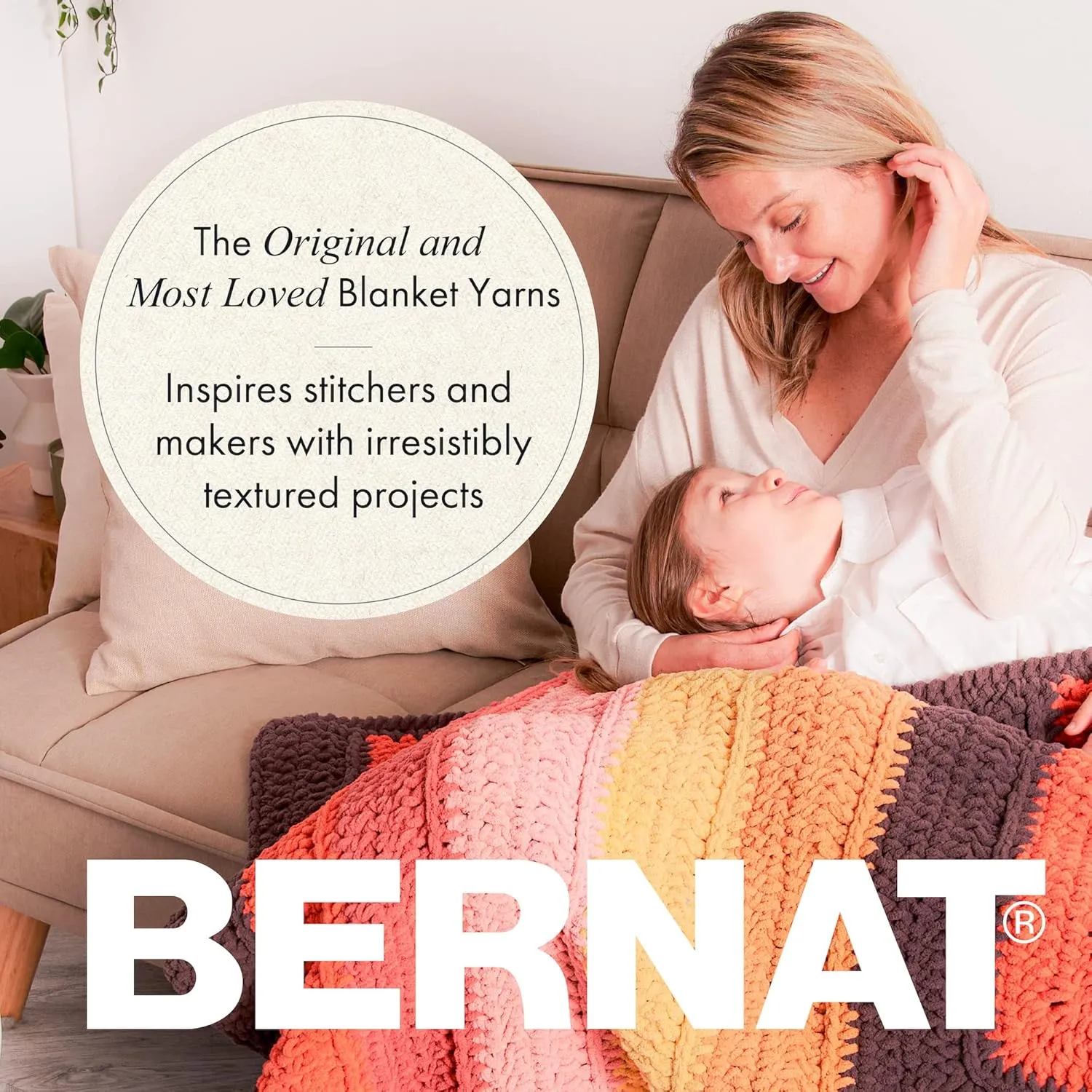 Bernat Blanket Blush Pink Yarn - 2 Pack of 300g/10.5oz - Polyester - 6 Super Bulky - 220 Yards - Knitting/Crochet