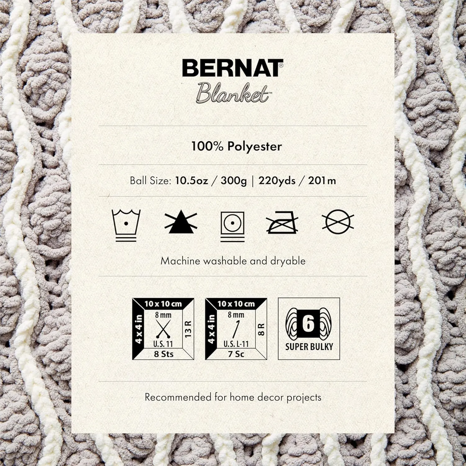 Bernat Blanket Blush Pink Yarn - 2 Pack of 300g/10.5oz - Polyester - 6 Super Bulky - 220 Yards - Knitting/Crochet