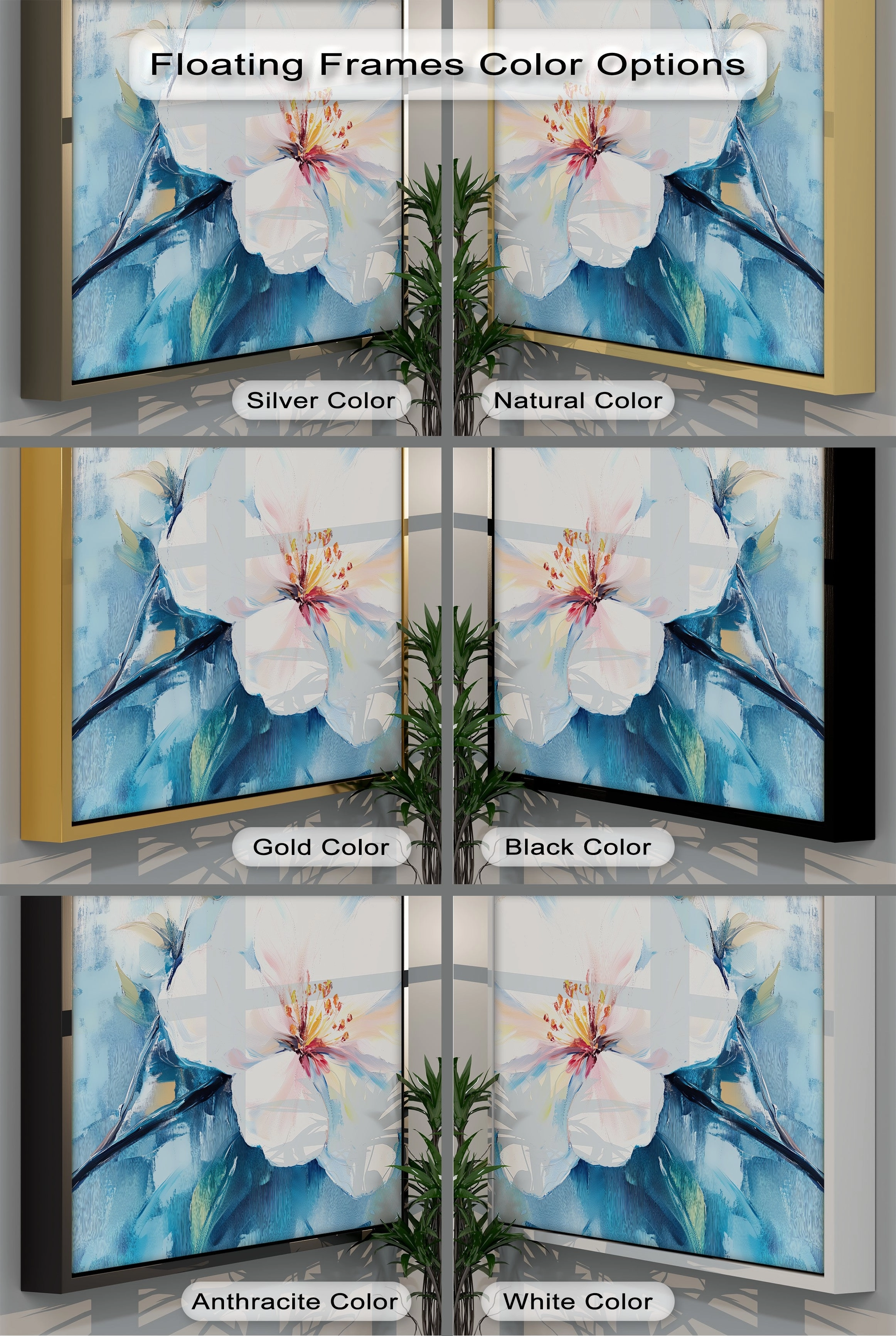 Blossom in Blue Haze – White Petal Flower on Sky Canvas Prints