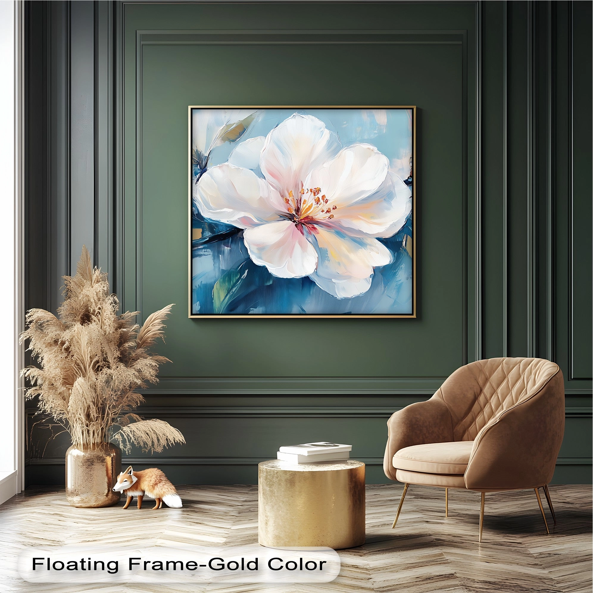 Blossom in Blue Haze – White Petal Flower on Sky Canvas Prints