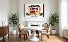 Blueberry Cake Framed Canvas Wall Art