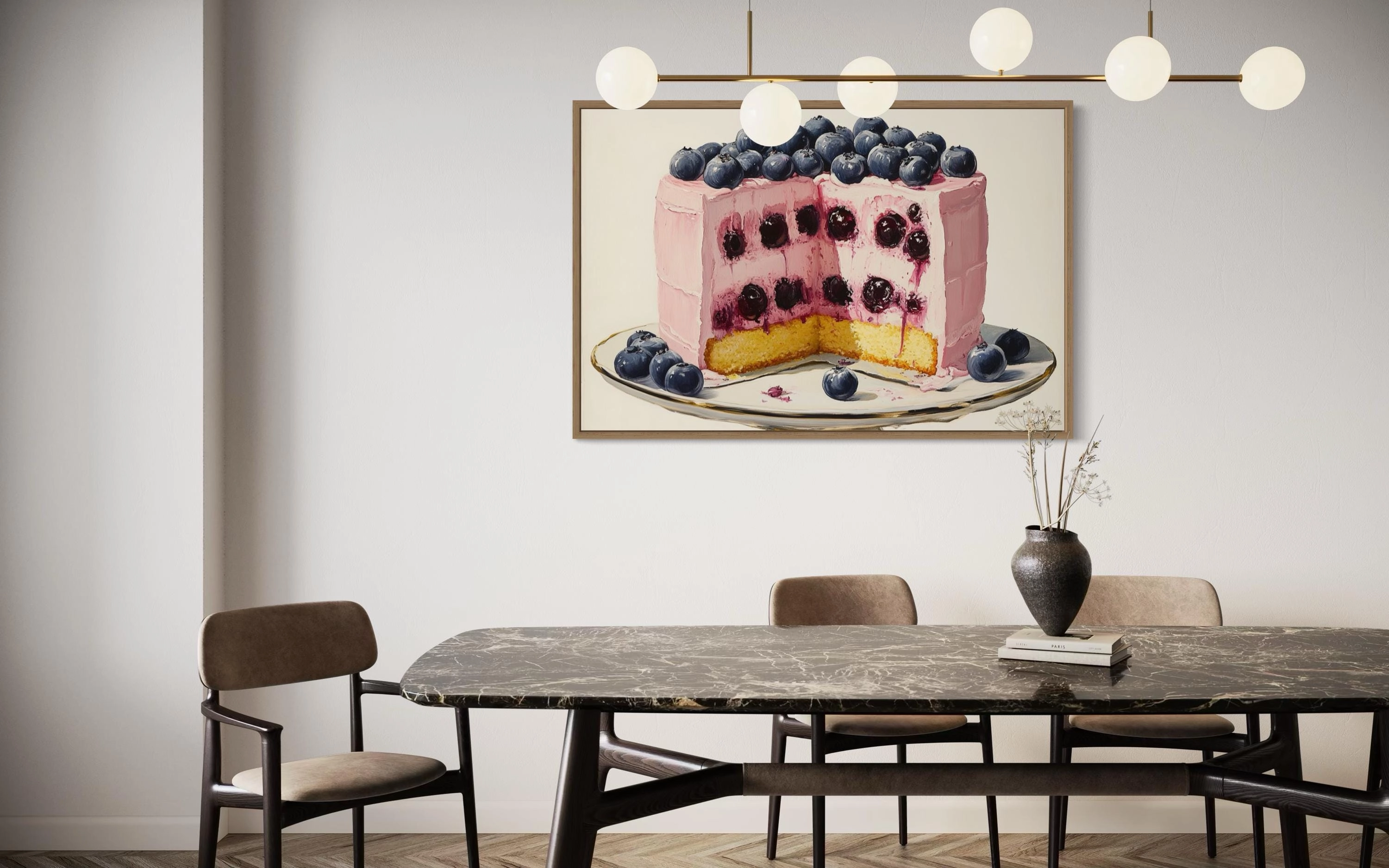 Blueberry Cake Framed Canvas Wall Art