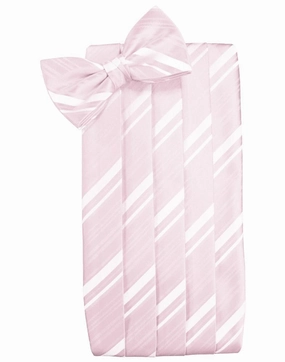 Blush Striped Satin Cummerbund