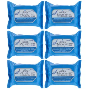 Body Drench 3-in-1 Micellar Water Makeup Remover Wipes – Removes Waterproof Makeup, Facial Cleanser, 30 Ct. (6 Pack)