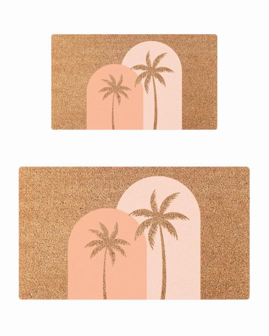 Boho Palms Door Mat - Blush Peach