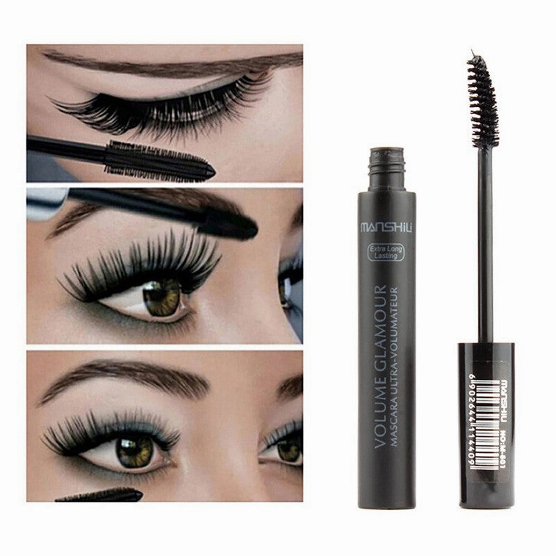 Brand New Black Eye Mascara Long Eyelash Silicone Brush Curving Lengthening Mascara Waterproof Makeup HT NW