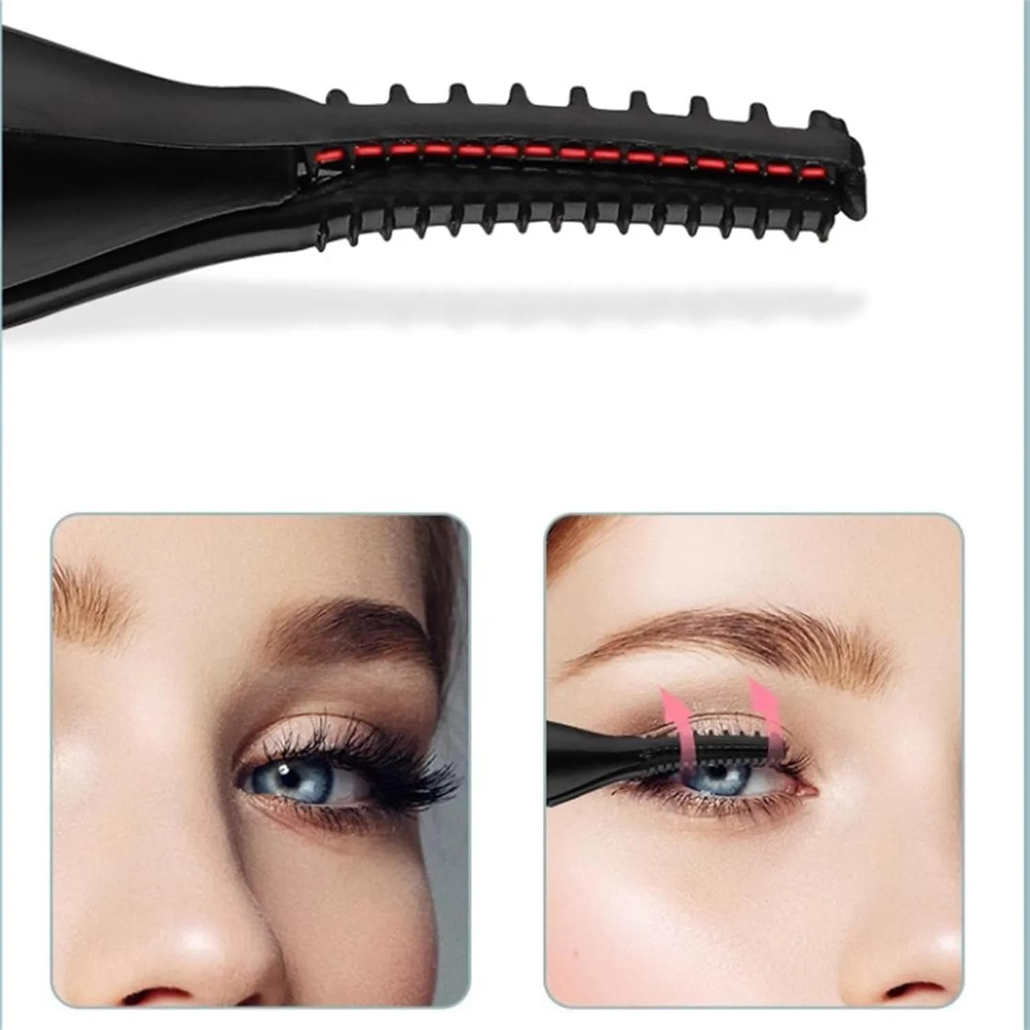 Caedralash Eyelash Curler, Portable Heated Eyelash Curler, 3 Temperature Settings Rechargeable Comb for Women