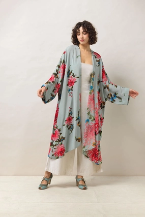 Chrysanthemum Aqua Grande Kimono