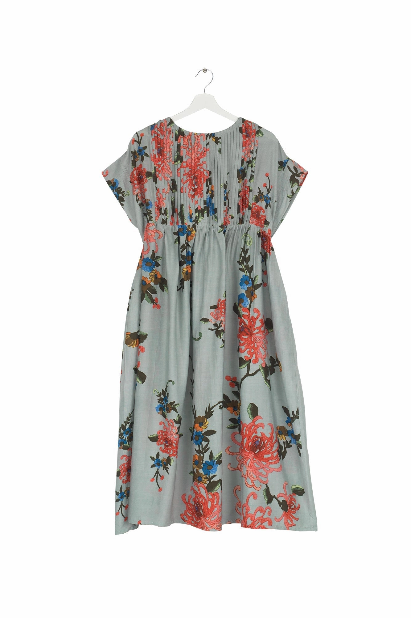 Chrysanthemum Aqua Pleat Dress