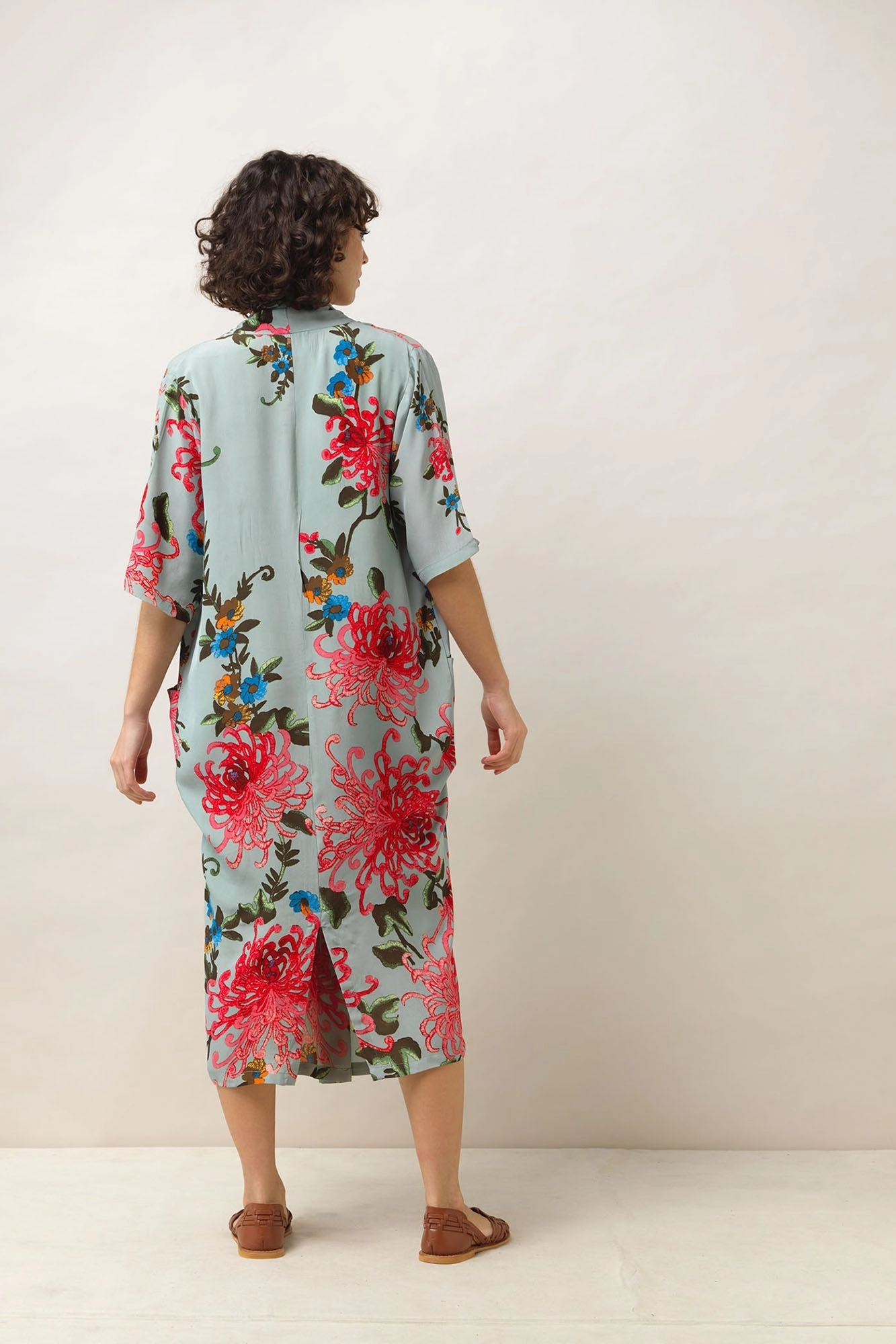 Chrysanthemum Aqua Rachel Dress