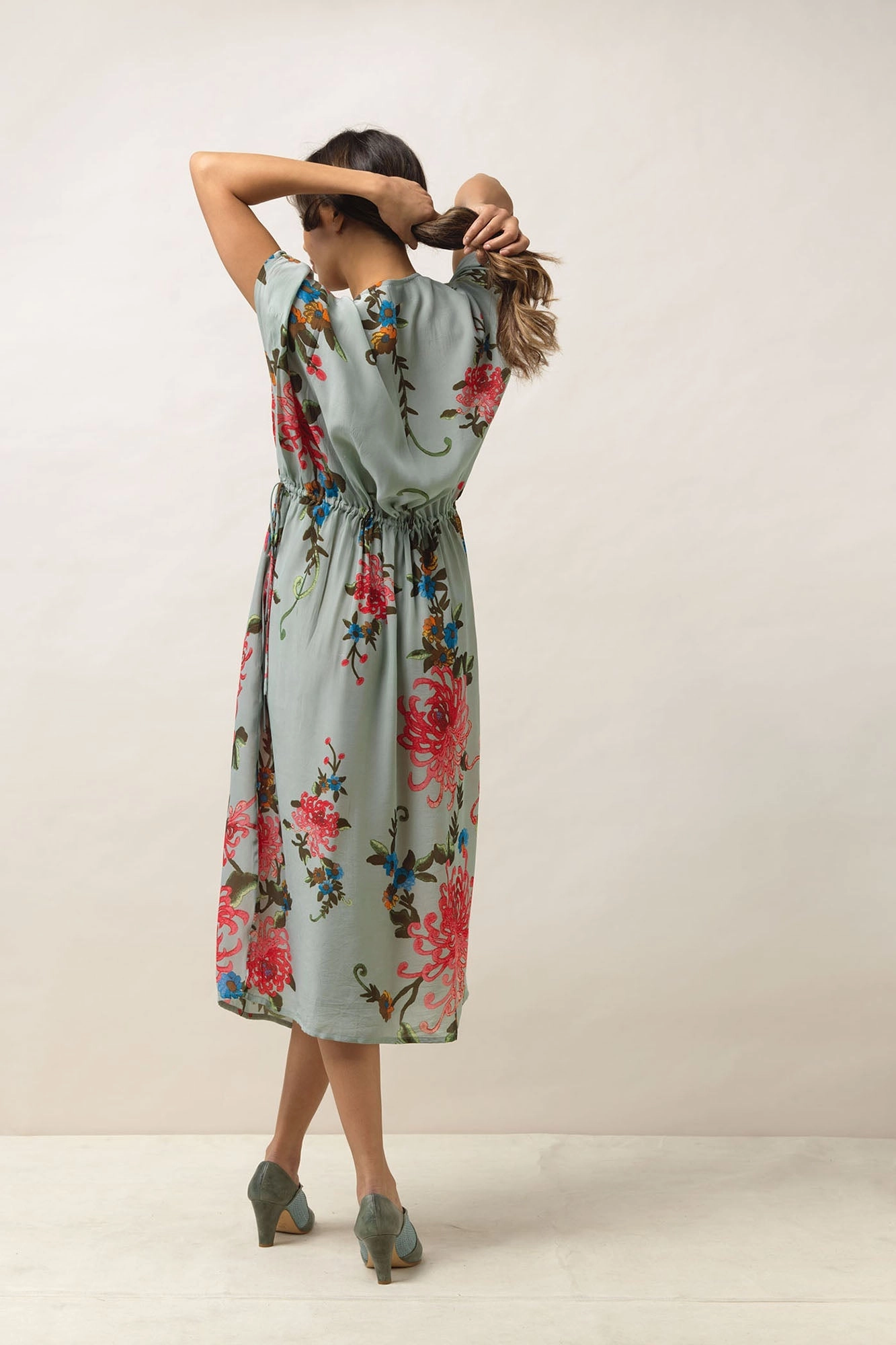 Chrysanthemum Aqua String Dress