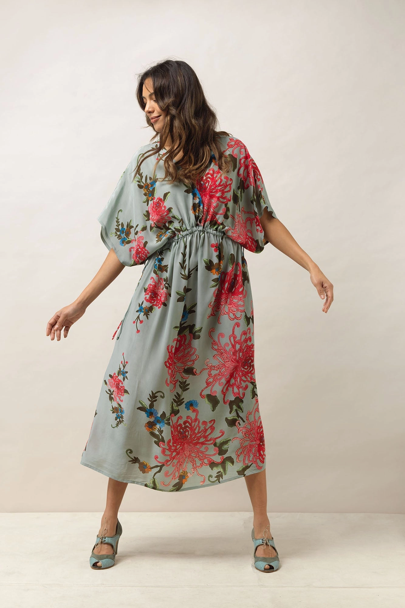 Chrysanthemum Aqua String Dress