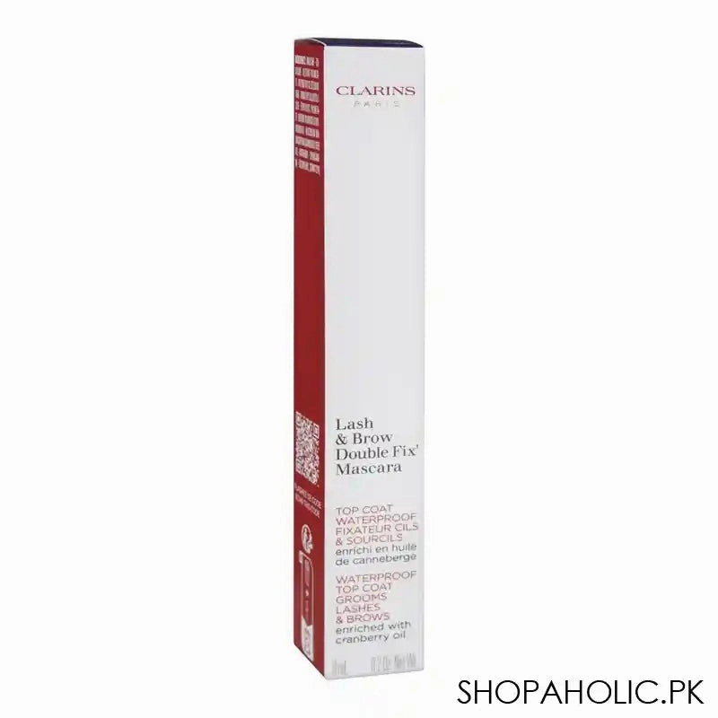 Clarins Paris Lash & Brow Double Fix Mascara, Waterproof, Enriched with Cranberry Oil