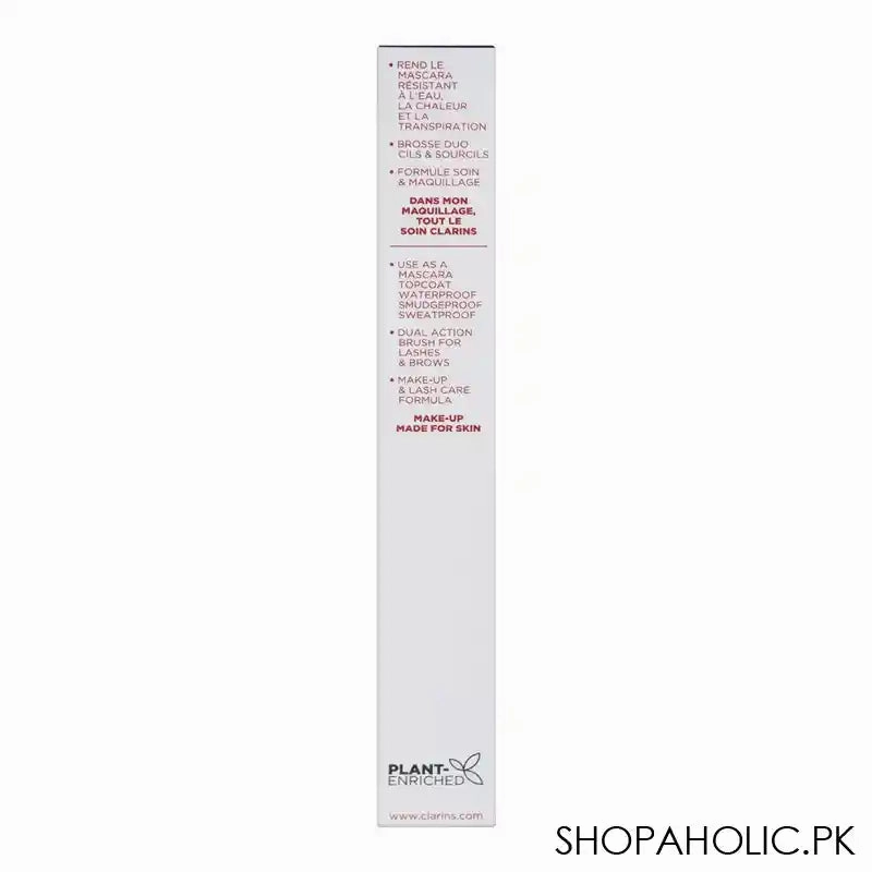 Clarins Paris Lash & Brow Double Fix Mascara, Waterproof, Enriched with Cranberry Oil