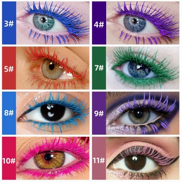 Colorful Slender Mascara – Waterproof Fast Drying Curling Lashes Makeup
