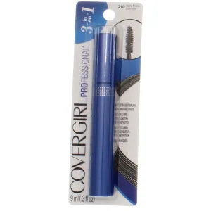 CoverGirl Professional 3-in-1 Mascara Straight Brush, Black Brown [210] 0.30 oz (Pack of 4)